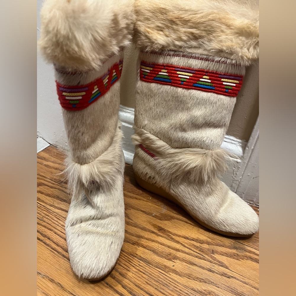 Tecnica Technica vintage fur embroidered boot - size 39 (fits 7.5!)